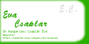 eva csaplar business card
