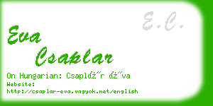 eva csaplar business card